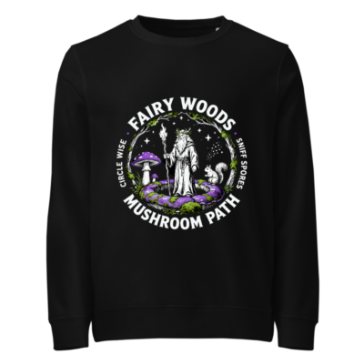 Unisex Organic Sweatshirt | Fairy Woods Mushroom Path Design