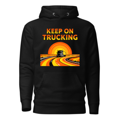 Keep On Trucking Hoodie - Unisex Premium Pullover, Retro Road Design