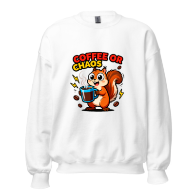 Coffee or Chaos Squirrel Sweatshirt | Unisex Crew Neck