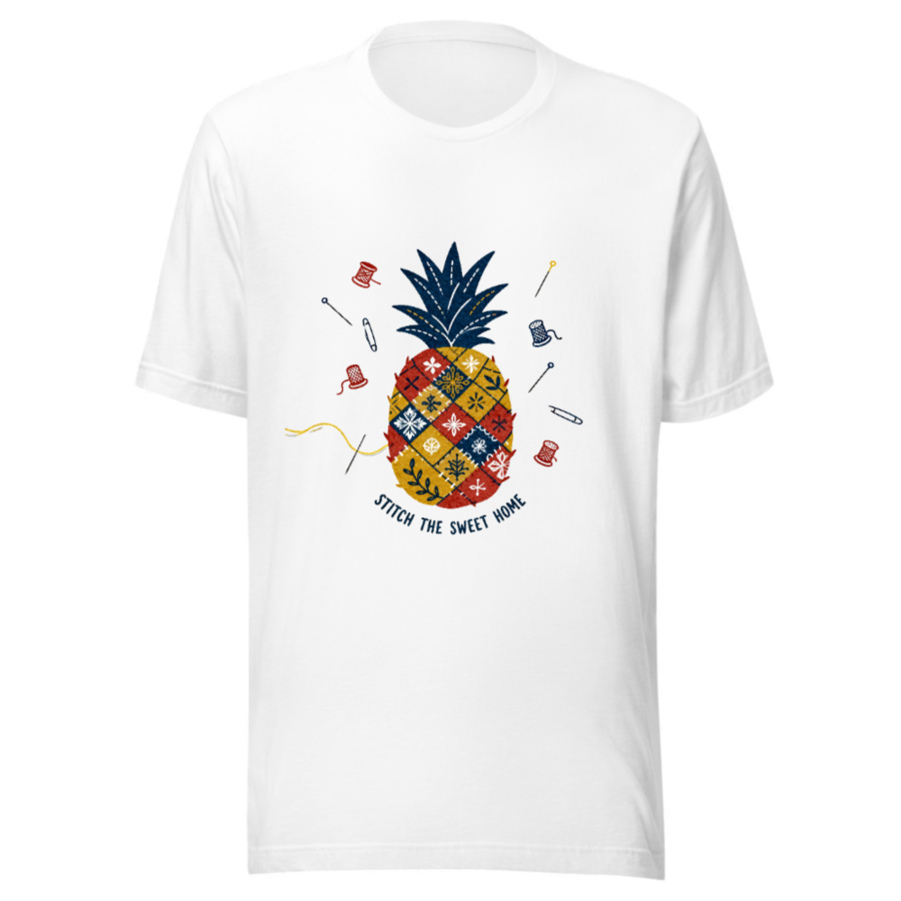 Unisex Staple T-Shirt | Stitch the Sweet Home Pineapple Patchwork Tee
