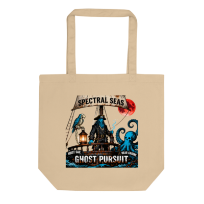 Eco Oyster Tote Bag | Spectral Seas Ghost Pursuit Pirate Design