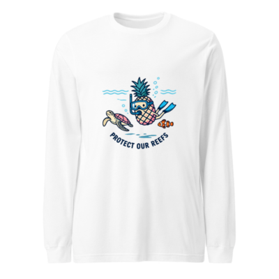 Protect Our Reefs Pineapple Snorkeler Unisex Long Sleeve Tee