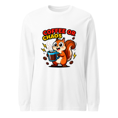 Coffee or Chaos Squirrel Long Sleeve Tee - Unisex Comfort Fit