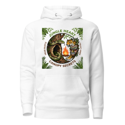 Jungle Heart Canopy Secrets Unisex Hoodie | Premium Pullover with Jungle Animal Art