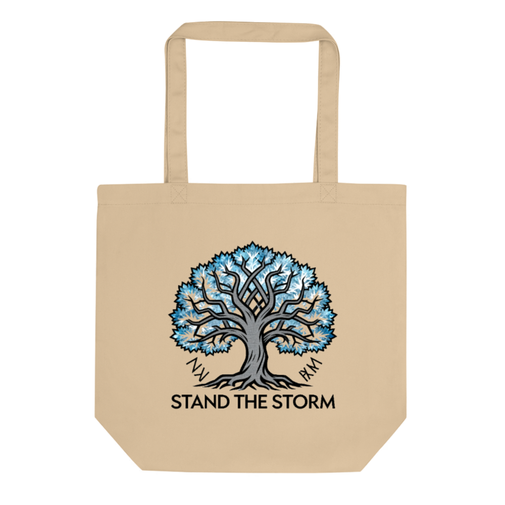 Eco Oyster Tote Bag | Stand the Storm Tree Design | Sustainable Canvas Tote