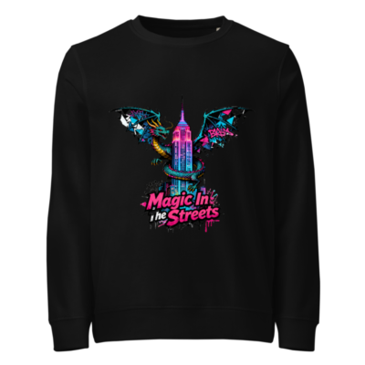 Unisex Organic Sweatshirt | Magic In the Streets Dragon & Empire State Building Design