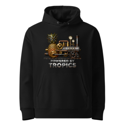Steampunk Pineapple Train Hoodie - Powered by Tropics | Unisex Eco-Friendly Sweatshirt