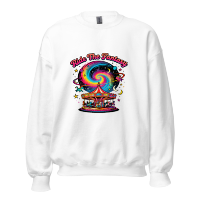 Unisex Crew Neck Sweatshirt - Ride The Fantasy Carousel & Galaxy Design