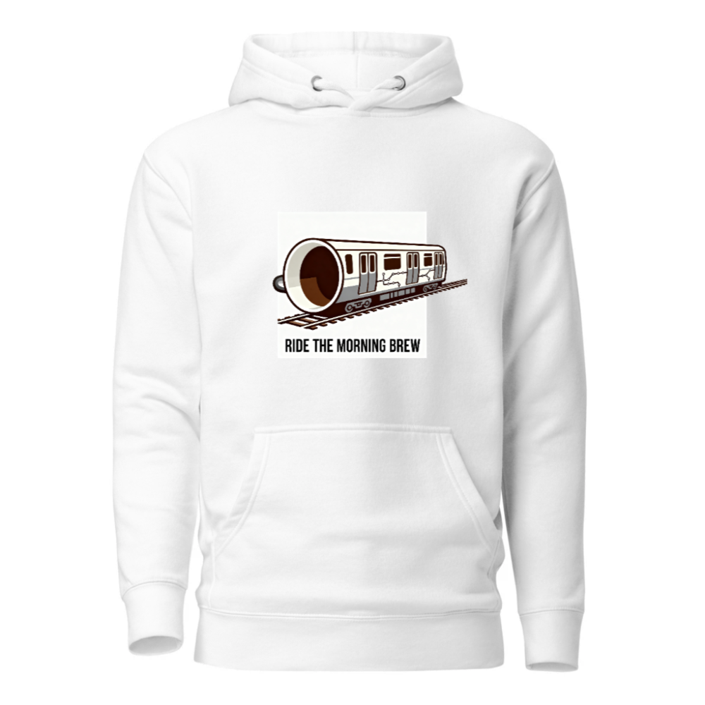 Ride the Morning Brew Unisex Hoodie - Premium Pullover Coffee Train Design