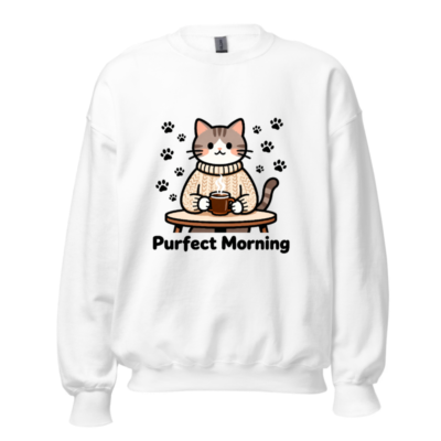 Purfect Morning Cat Sweatshirt | Unisex Crew Neck Sweatshirt