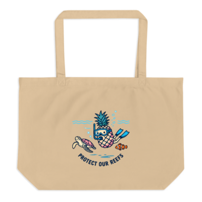 Organic Tote Bag | Pineapple Diver & Reef Wildlife - Eco-Friendly Canvas Tote