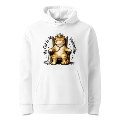 My Cat Is My Valentine Unisex Eco Hoodie - Essential Comfort, Sustainable Fabric