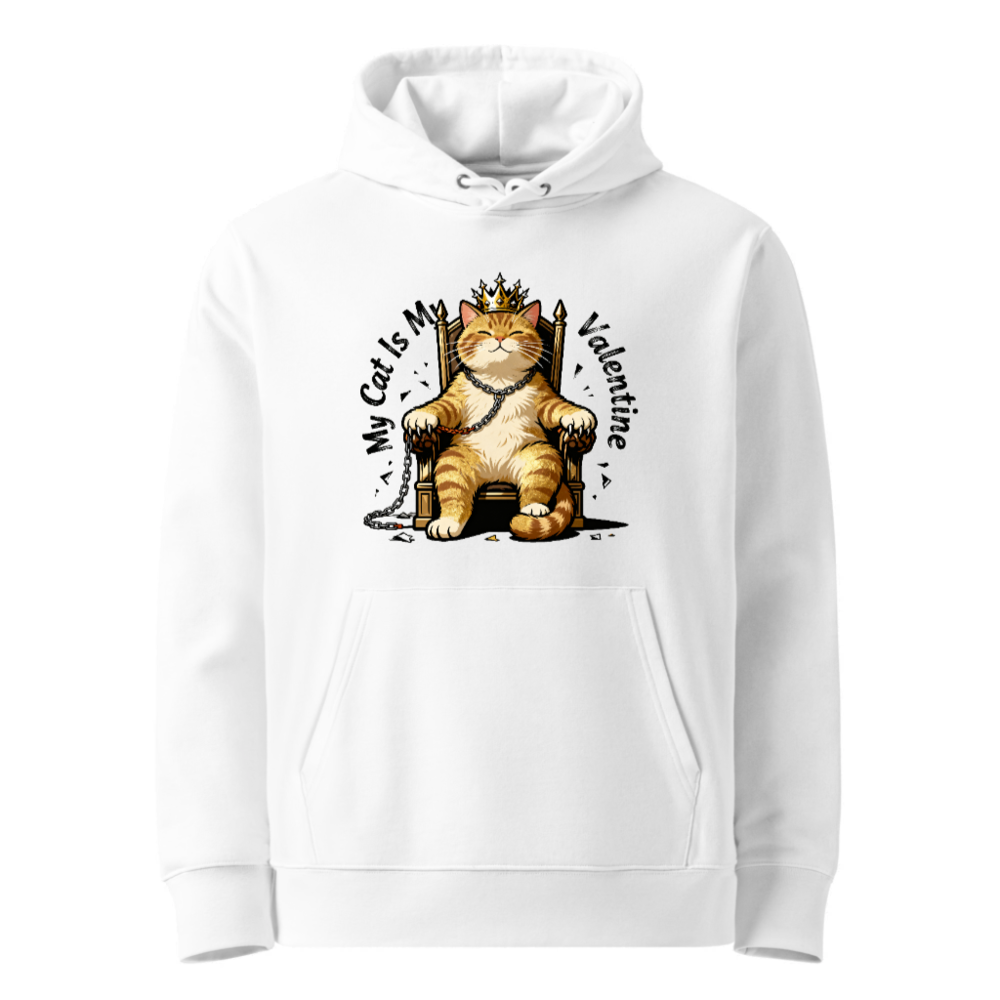 My Cat Is My Valentine Unisex Eco Hoodie - Essential Comfort, Sustainable Fabric