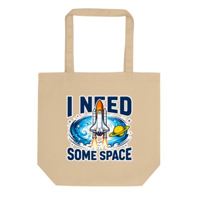 Eco Oyster Tote Bag | I Need Some Space Space Shuttle Design, Sustainable Cotton Tote