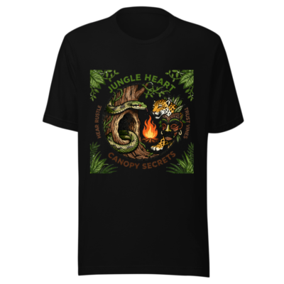 Jungle Heart Unisex T-Shirt | Canopy Secrets Design, Eco-Friendly Cotton
