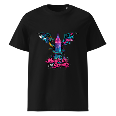 Unisex Organic Cotton T-Shirt | Magic In The Streets Dragon & Empire State Building Design