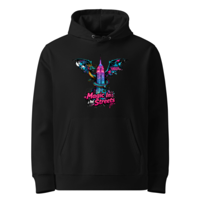 Magic In the Streets Unisex Eco Hoodie - Neon Dragon & Empire State Building Design