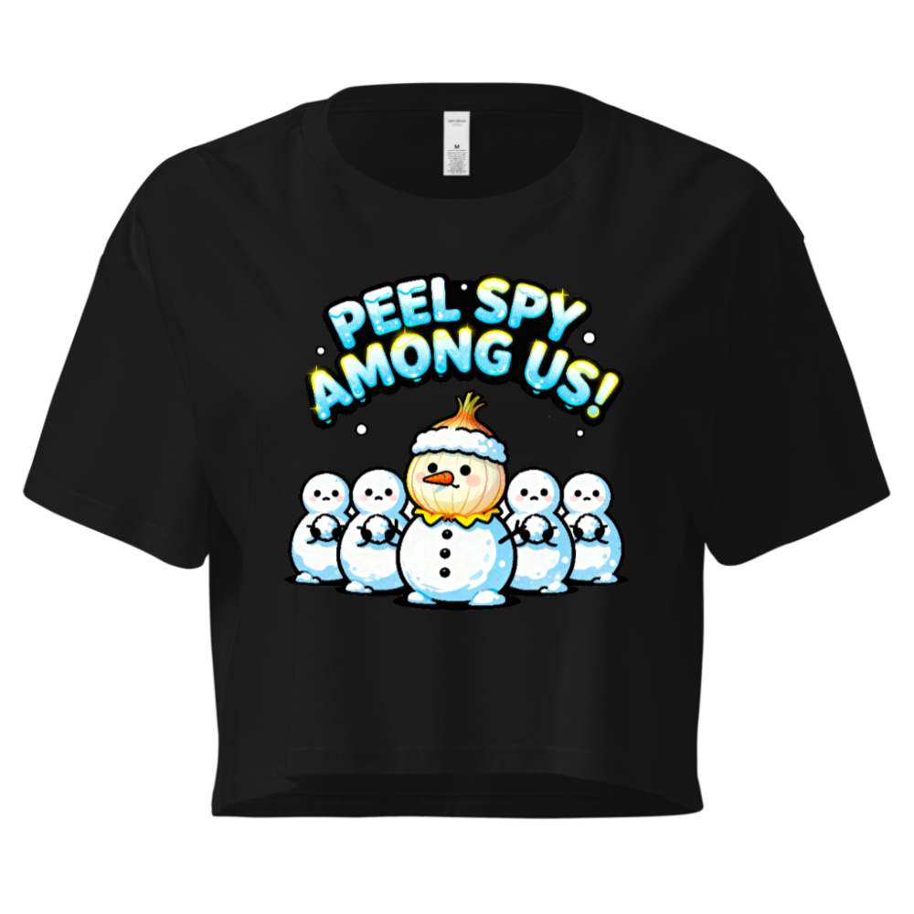 Peel Spy Among Us Snowman Women's Crop Top - Cute Onion Snowman Design