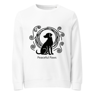 Unisex Organic Sweatshirt | Peaceful Paws Dog Design