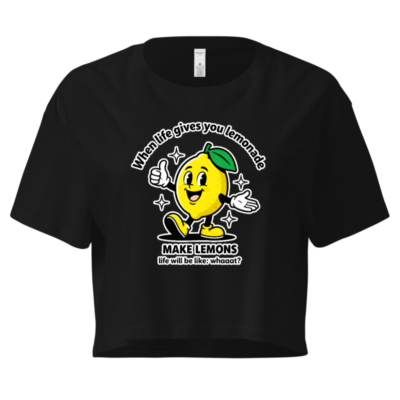 Women's Crop Top - Lemon Character Funny Slogan 'Make Lemons' Tee