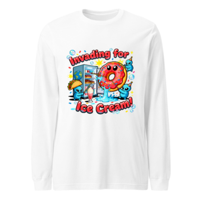 Invading for Ice Cream! Alien Donut Long Sleeve Tee - Unisex