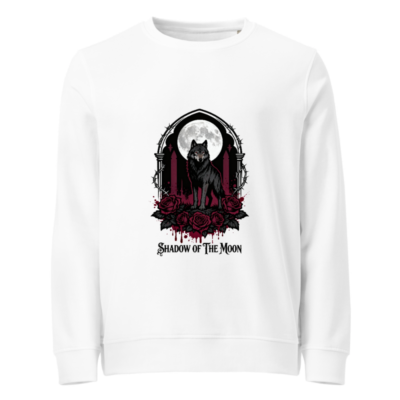 Unisex Organic Sweatshirt | Shadow of the Moon Wolf Design