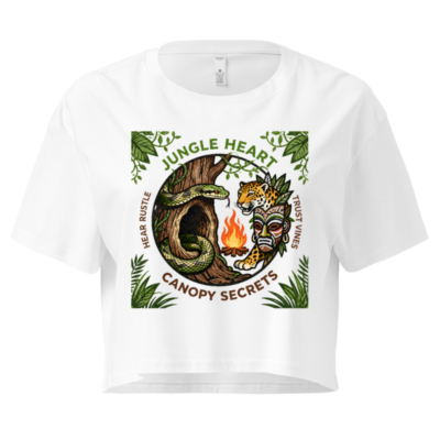 Jungle Heart Women's Crop Top | Snake, Jaguar & Tribal Mask Jungle Design