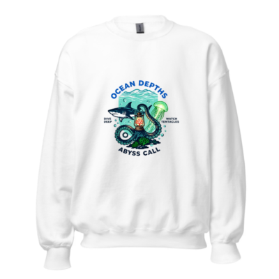 Ocean Depths Abyss Call Unisex Crew Neck Sweatshirt | Dive Deep, Watch Tentacles