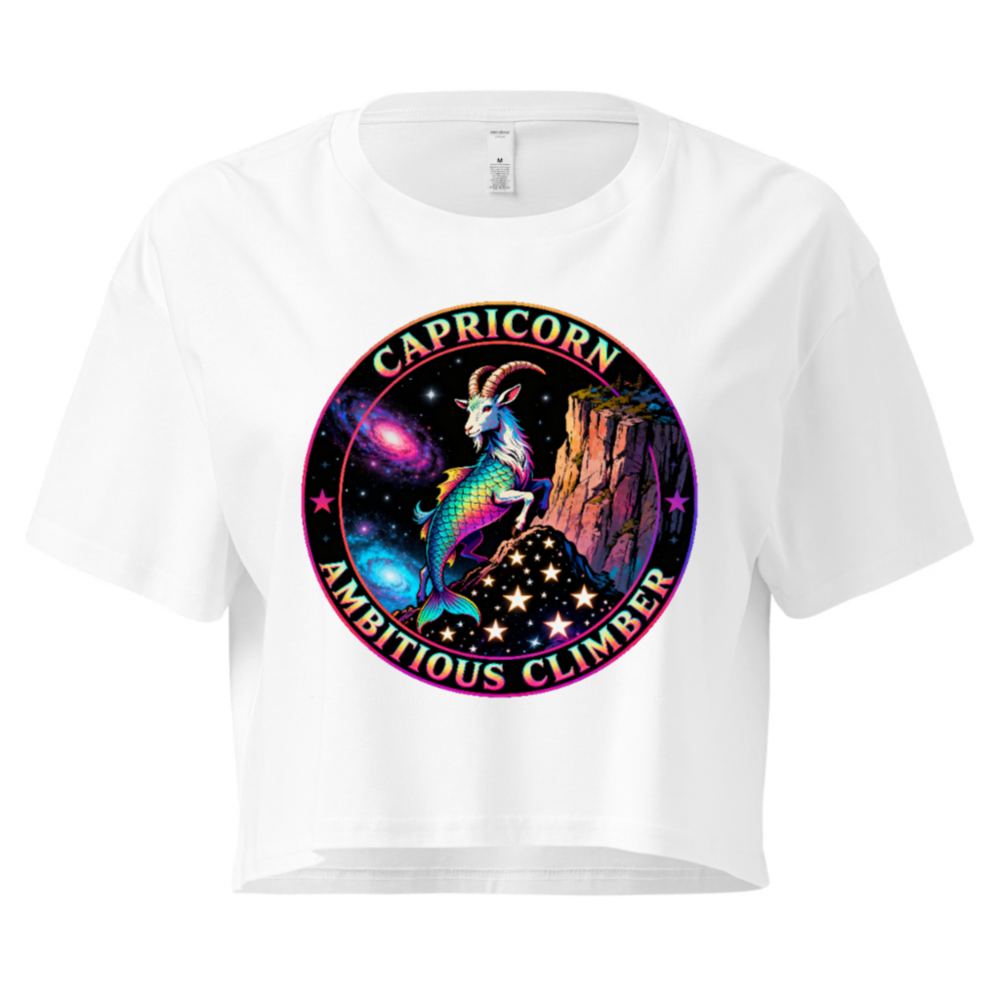 Capricorn Ambitious Climber Women's Crop Top - Rainbow Goat Astral Design