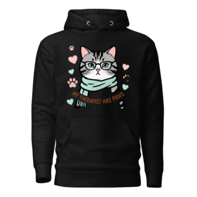 Unisex Premium Pullover Hoodie - My Therapist Has Paws Cat Hoodie
