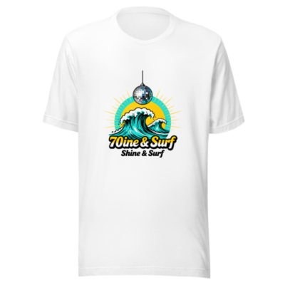 70ine & Surf Unisex Staple T-Shirt | Disco Ball Wave Design