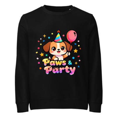 Unisex Organic Sweatshirt | Paws & Party Dog Birthday Design