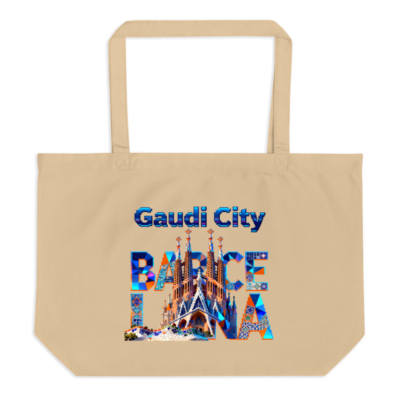 Gaudi City Barcelona Organic Tote Bag | Eco-Friendly Large Canvas Tote