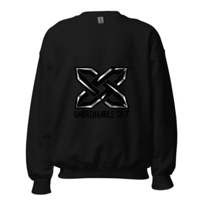 Unisex Crew Neck Sweatshirt | Unbreakable Grit X Logo - Black