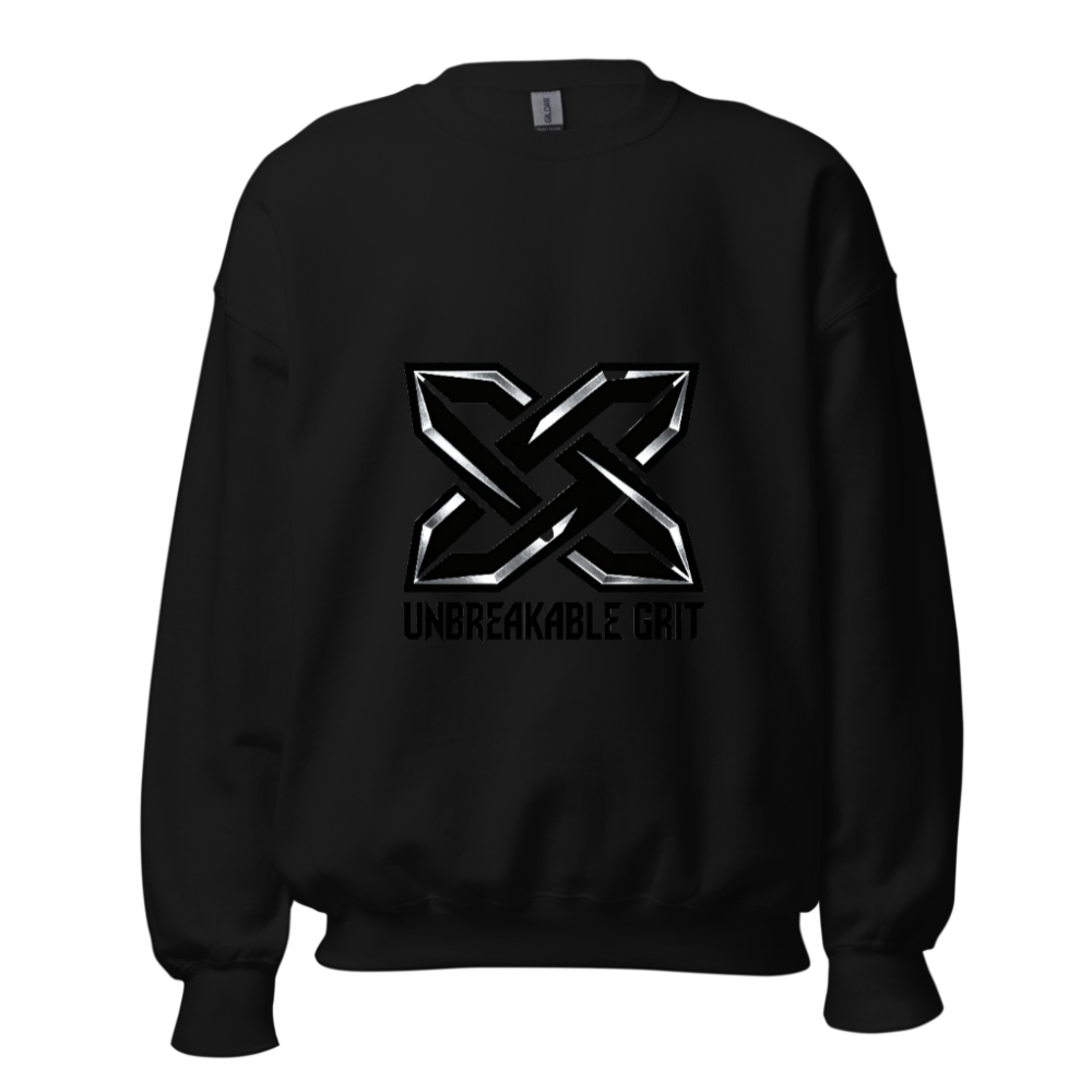 Unisex Crew Neck Sweatshirt | Unbreakable Grit X Logo - Black