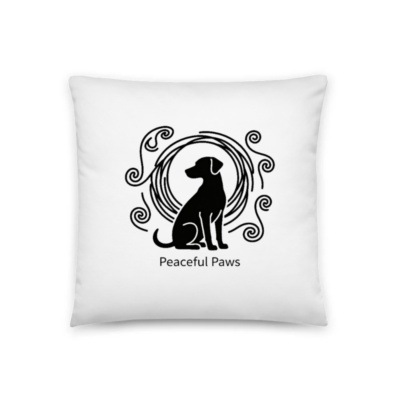 Peaceful Paws Basic Pillow 18"x18" - Soft White Dog Silhouette Decorative Cushion