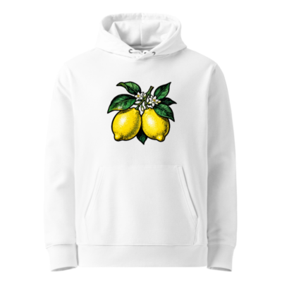 Unisex Eco Hoodie with Lemon Branch Design | Sustainable Essential Sweatshirt