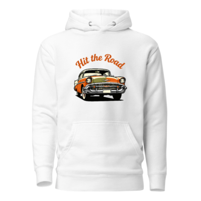 Hit the Road Classic Car Pullover Hoodie - Unisex Premium Hoodie