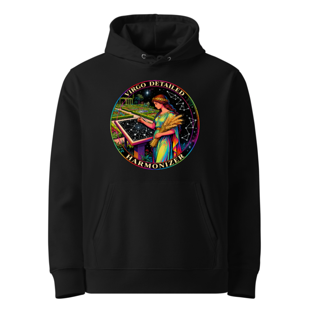 Virgo Detailed Harmonizer Unisex Eco Hoodie - Sustainable, Comfortable & Astrology-Inspired