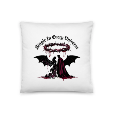 Single In Every Universe - Gothic Devil & Angel Pillow Case, 18"x18" Decorative Throw Pillow