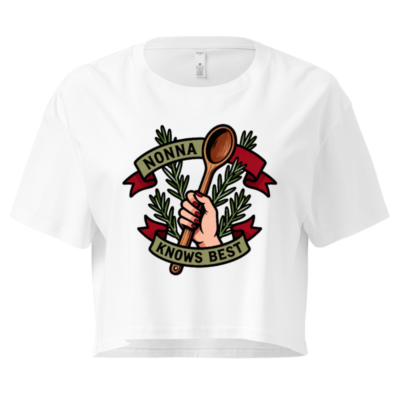 Nonna Knows Best Women's Crop Top - Rosemary & Wooden Spoon Design