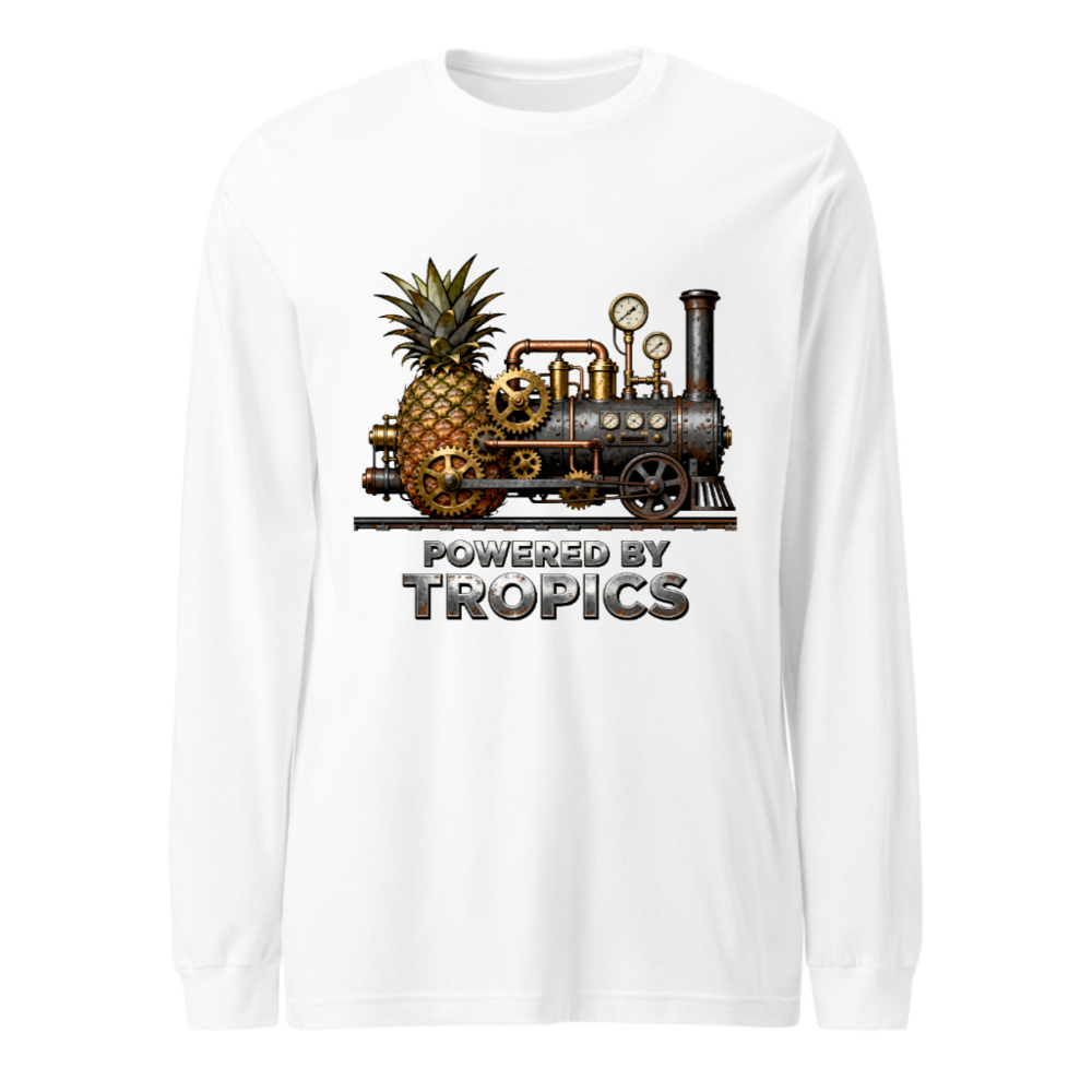 Steampunk Pineapple Train T-Shirt - Powered by Tropics Unisex Long Sleeve