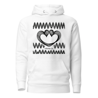 Unisex Premium Pullover Hoodie - Infinite Us Heart Design, Soft Comfort Fit