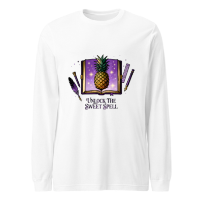 Unisex Pineapple Spell Book Long Sleeve Tee | Unlock the Sweet Spell