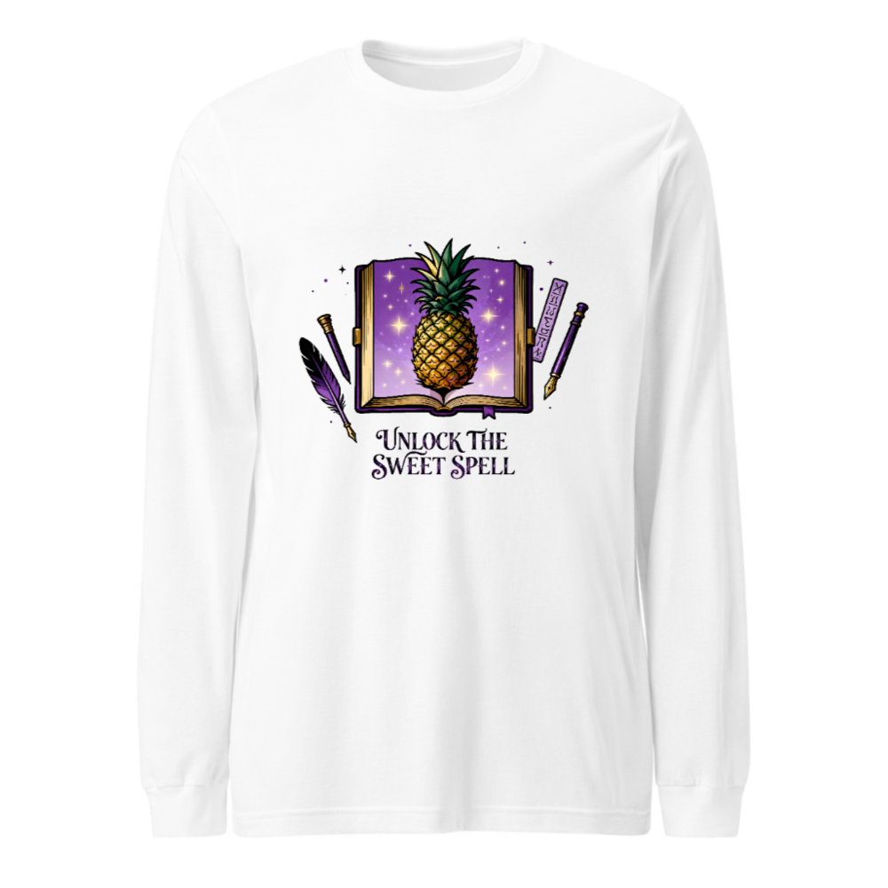 Unisex Pineapple Spell Book Long Sleeve Tee | Unlock the Sweet Spell