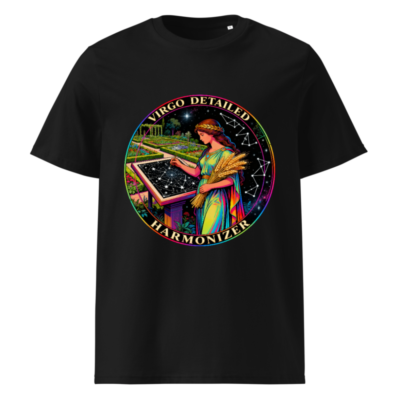 Unisex Organic Cotton T-Shirt - Virgo Detailed Harmonizer Celestial Garden Design