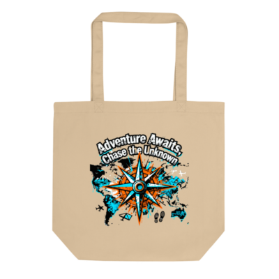 Eco Oyster Tote Bag | Sustainable Canvas Tote with Adventure Compass Design