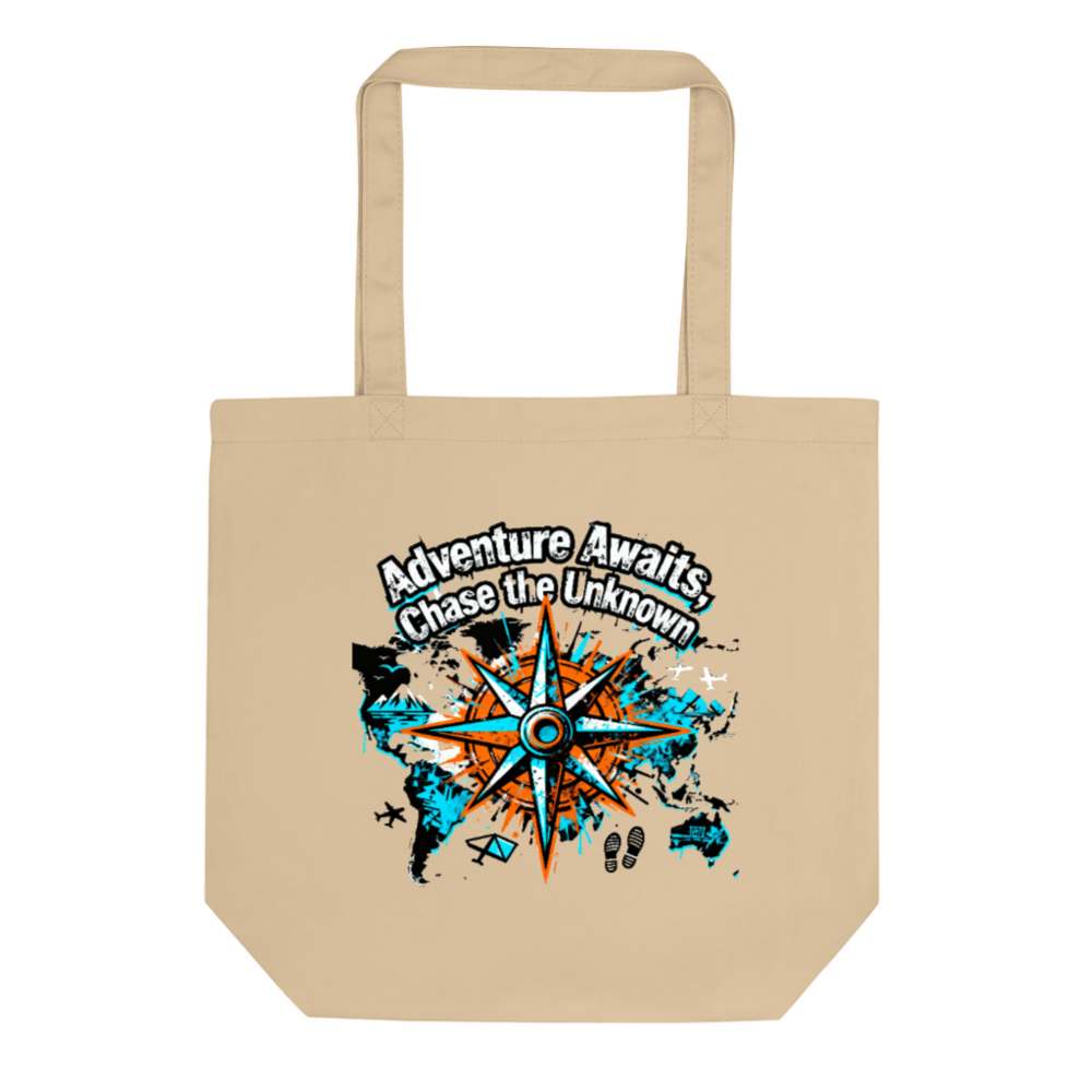 Eco Oyster Tote Bag | Sustainable Canvas Tote with Adventure Compass Design