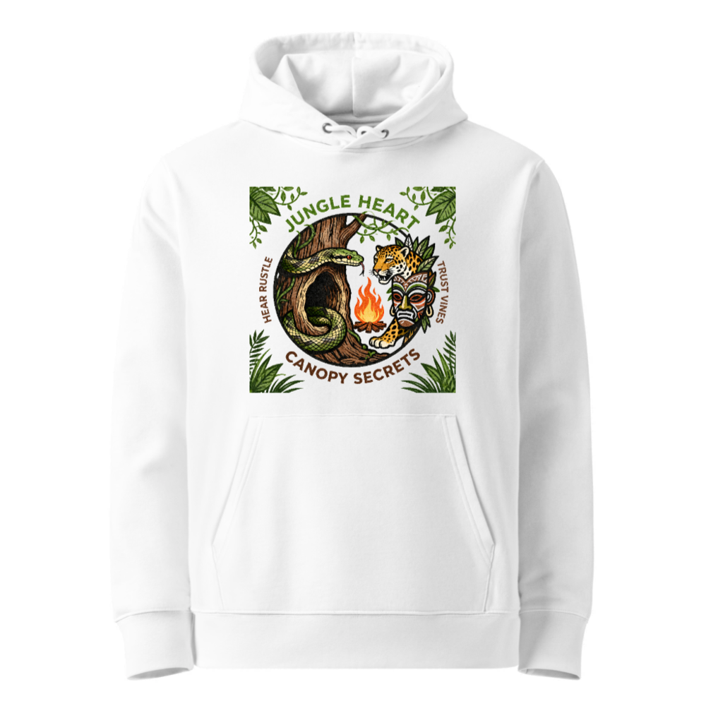 Jungle Heart Eco Hoodie | Unisex Canopy Secrets Design, Sustainable Soft Fabric