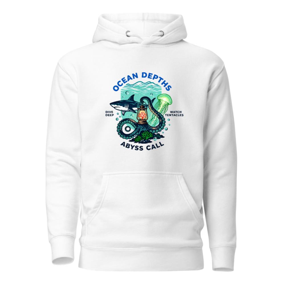 Ocean Depths Abyss Call Unisex Premium Pullover Hoodie | Dive Deep, Watch Tentacles